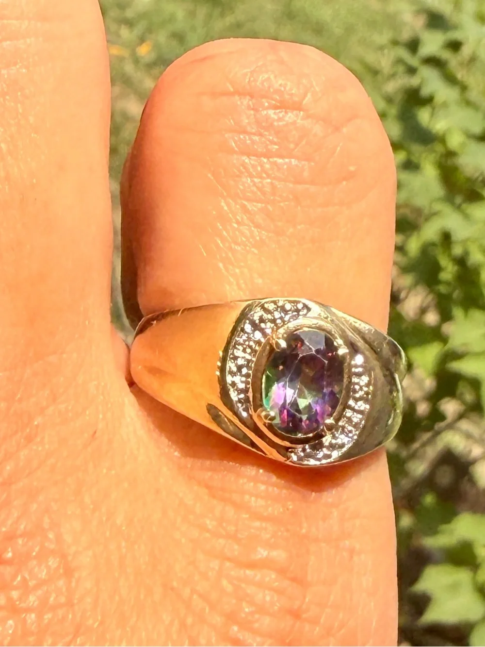 Vintage Mystic Topaz Fire Topaz in 10kt gold ring size 10